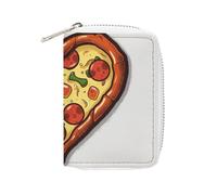 KLWQR RFID-Kreditkartenetui für Damen, niedlich, klein, Leder, Kartenhalter, Geldbörse, "I Love Pizza", Herz-Design, mit Reißverschluss, Stil, 16 x 11,5 cm, Stil:, 16x11.5cm
