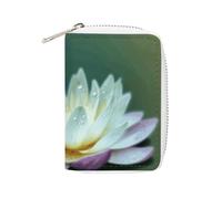 KLWQR RFID-Kreditkartenetui für Damen, niedlich, klein, Leder, Kartenhalter, Libelle mit Seerose, Karten-Organizer mit Reißverschluss, Stil, 16 x 11,5 cm, Stil:, 16x11.5cm