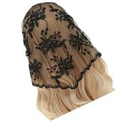 KMGDM Bestickter Spitzenschal, Dreieckstuch, Blumen-Stirnband, Spitze, Kopftuch, Bandana, Stirnband, eleganter Schal, 135 x 45 cm, für Damen, Schwarz , 135x45cm