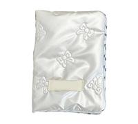 KMGDM Reisepasshülle mit koreanischen Schleifen, Reisedokumententasche für Frauen und Mädchen, tragbare Ticket- und Kartenaufbewahrung, Orgaznier, beige, 11.5x14cm, Kleine Schleife