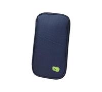 KMGDM Sichere Reisepasshülle mit mehreren Fächern, Aufbewahrungstasche für Tickets, Kreditkarten und Dokumente, marineblau, 13×25×2cm