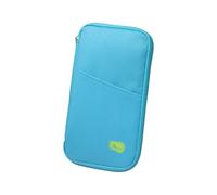 KMGDM Sichere Reisepasshülle mit mehreren Fächern, Aufbewahrungstasche für Tickets, Kreditkarten und Dokumente, himmelblau, 13×25×2cm