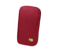 KMGDM Sichere Reisepasshülle mit mehreren Fächern, Aufbewahrungstasche für Tickets, Kreditkarten und Dokumente, Wine Re, 13×25×2cm