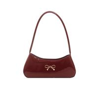 KMGDM Stilvolle Handtasche mit Schleifen-Akzent, leichte PU-Unterarm-Geldbörse, Schultertasche, perfekt für Arbeit oder Freizeitkleidung, PU, rot