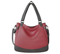 KMISSO Damen Vegane Shopper Tasche Hobo Bag Umhänge Tasche, D. Red