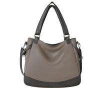 KMISSO Damen Vegane Shopper Tasche Hobo Bag Umhänge Tasche Veganes Leder 30655 Grey