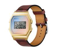 KMKJSH Leder Armbänder Kompatibel mit Ice-Watch Digit Retro Sunset Armband, Leder mit Metallschnalle aus Edelstahl Elegant Ersatzarmband für Herren Damen für ICE Digit Retro Sunset Uhrenarmband