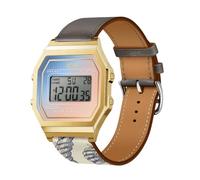 KMKJSH Leder Armbänder Kompatibel mit Ice-Watch Digit Retro Sunset Armband, Leder mit Metallschnalle aus Edelstahl Elegant Ersatzarmband für Herren Damen für ICE Digit Retro Sunset Uhrenarmband