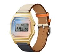 KMKJSH Leder Armbänder Kompatibel mit Ice-Watch Digit Retro Sunset Armband, Leder mit Metallschnalle aus Edelstahl Elegant Ersatzarmband für Herren Damen für ICE Digit Retro Sunset Uhrenarmband