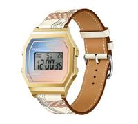 KMKJSH Leder Armbänder Kompatibel mit Ice-Watch Digit Retro Sunset Armband, Leder mit Metallschnalle aus Edelstahl Elegant Ersatzarmband für Herren Damen für ICE Digit Retro Sunset Uhrenarmband