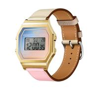 KMKJSH Leder Armbänder Kompatibel mit Ice-Watch Digit Retro Sunset Armband, Leder mit Metallschnalle aus Edelstahl Elegant Ersatzarmband für Herren Damen für ICE Digit Retro Sunset Uhrenarmband