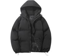 Kmrlofiy Wintermantel mit Kapuze Damen Warm Dicke Hoodie Daunenjacke Steppjacke Winter Outdoor Winddicht Kapuzejacke Puffer Wattierte Jacke Loose Steppmantel Frauen Übergangsjacke (Schwarz, M)