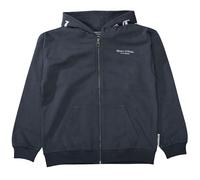 Outdoorjacke MARC O'POLO "aus softem Bio-Baumwoll-Sweat", Kinder, Gr. 152, blau, Obermaterial: 100% Baumwolle, unifarben, regular fit, Rippbündchen, Jacken Outdoorjacke (30150610-152) blau