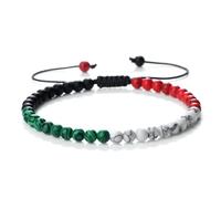 KnBoB 4MM Damen Herren Armband Schwarz Weiß Grün Rot Geflochtene Perle Türkis Malachit Stein Verstellbar Armbänder 17-28CM
