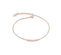 KnBoB Damen 585 Rosegold Fußkette Panzerkette Echtgold Verstellbar Fußkettchen Knöchel Armband Fußschmuck 23+5 CM