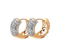 KnBoB Ohrringe Echtgold 585 Damen Hohl Vintage Weiß Rund Moissanit Echtgold Creolen Edelstein Schmuck Nickelfrei
