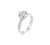 KnBoB Ring Frauen Verlobung Platin 950 Klassisch 1.2ct Rund Moissanite Ringe Eheringe Schmuck Größe 60 (19.1)