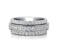 KnBoB Ring Schlicht Damen Platin 950 Spinner Luxus Ewigkeitsring mit Rund Moissanite Mode Ring Größe 58 (18.5)