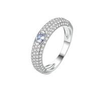 KnBoB Trauringe Weißgold 585 Damen Elegant Weiß Oval Labor Diamant mit Moissanit Ring Hochzeitsringe Eheringe Größe 49 (15.6)