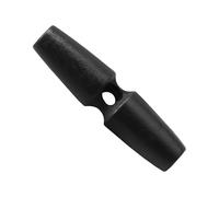 Knebelknöpfe aus Naturholz, Einzelloch-Holzhorn-Ersatzknöpfe, olivenförmig, Holzknebel, Nähschnalle, Basteln, DIY-Kleidungszubehör, schwarz, 55 mm, 16 Stück