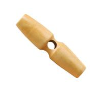 Knebelknöpfe aus Naturholz, Einzelloch-Holzhorn-Ersatzknöpfe, olivenförmig, Holzknebel, Nähschnalle, Basteln, DIY-Kleidungszubehör, Beige, 55 mm, 16 Stück