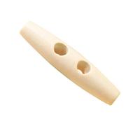 Knebelknöpfe aus Naturholz - Holzhorn, 2 Löcher, Ersatzknöpfe - olivenförmig, Holzknebel, Nähschnalle, Basteln, DIY-Kleidungszubehör, natürlich, 50 mm, 18 Stück