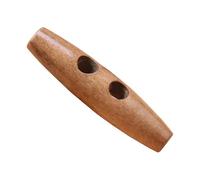 Knebelknöpfe aus Naturholz - Holzhorn, 2 Löcher, Ersatzknöpfe - Olivenform, Holzknebel, Nähschnalle, Basteln, DIY-Kleidungszubehör, braun-hell, 45 mm, 20 Stück