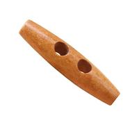 Knebelknöpfe aus Naturholz - Holzhorn, 2 Löcher, Ersatzknöpfe - Olivenform, Holzknebel, Nähschnalle, Basteln, DIY-Kleidungszubehör, braun-mittel, 60 mm, 12 Stück