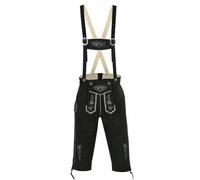 Lederhose Kniebundhose im Trachtenstil mit Träger 58, schwarz