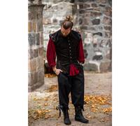 Leonardo Carbone® Herren Hose Kniebundhose Vincent | Gummizug Bund | Praktische Taschen | Karneval, Halloween, Cosplay, LARP, Mittelalter, Knickerbocker, Baumwolle | 100% Baumwolle Schwarz M