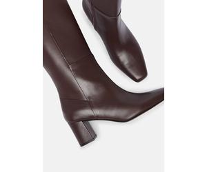 Kniehohe Boots aus glattem Rindsleder rot 40