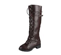 Kniehohe Damenstiefel Stiefel Damen Flach Rutschfeste Laufsohle Stylisch & Praktisch Winterstiefel Damen Damen Biker Boots Stiefeletten Damen Stiefel Reitstiefel Cowboystiefel mit Reißverschluss