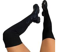 Kniehohe Stiefel Damen Hohe Stiefel Kaschmir Warme Schneestiefel mit Absatz Langschaft Overknee Stiefel Blockabsatz High Heels Lang Stiefel Damen Overknees Stiefel Langer Schaft