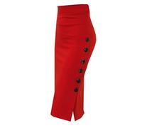 Knielang Slim Rock Damen Midi Minirock Damen Sexy Roter Hüftrock A-Linie Bleistiftrock Herbst Winterrock Warm Business Rock Damen Hüften Umwickelter Curvy Stretch Rock Damen Seitenschlitz Wickelrock
