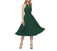 Knielange Ballkleid Brautjungfernkleider,Unterhalb des Knies Chiffon-Partykleid in A-Linie,Emerald Green D,US4,knielangen Cocktailkleid