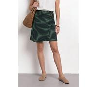 Minirock STREET ONE, Damen, Gr. 44, grün (deep bound grün), Stoff, 95% Viskose, 5% Elasthan, gemustert, comfort fit knielang, Röcke Minirock, in Wickel-Optik (29543650-44) deep bound grün