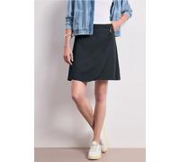 Minirock STREET ONE, Damen, Gr. 42, schwarz, Stoff, 95% Viskose, 5% Elasthan, gemustert, unifarben, normal knielang, Röcke Minirock, Middle Waist (96009512-42) schwarz