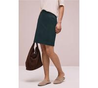 Midirock STREET ONE "Style Happy", Damen, Gr. 44, deep bound grün, Web, Obermaterial: 85% Viskose, 13% Polyester, 2% Elasthan, unifarben, körpernah kniefrei, Röcke, Sommerrock mit Paperbag-Bund (84249