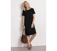 Sommerkleid STREET ONE, Damen, Gr. 40, EURO-Größen, schwarz, Stoff, 95% Viskose, 5% Elasthan, unifarben, normal knielang, Rundhals, abgesteppt, Kleider Sommerkleid, knielang (64012968-40) schwarz