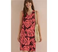 Knielanges Jerseykleid mit V-Neckund Print