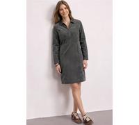 Midikleid STREET ONE, Damen, Gr. 46, EURO-Größen, gravel grau, Cord, 98% Baumwolle, 2% Elasthan, unifarben, normal knieumspielend, V-Ausschnitt, abgesteppt, Kleider Midikleid, in Cord-Optik (24932414-