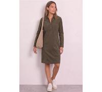 Midikleid STREET ONE, Damen, Gr. 36, EURO-Größen, Langarm, Cord, velvet mocha, Cord, 98% Baumwolle, 2% Elasthan, unifarben, normal knieumspielend, V-Ausschnitt, abgesteppt, Kleider Midikleid, in Cord-