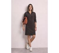 Midikleid STREET ONE, Damen, Gr. 36, EURO-Größen, schwarz coffee, Cord, 98% Baumwolle, 2% Elasthan, unifarben, normal knieumspielend, V-Ausschnitt, abgesteppt, Kleider Midikleid, in Cord-Optik (936094