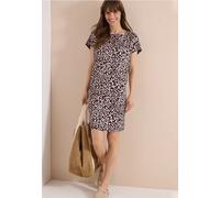Knielanges Kleid aus Leinenmix mit Print