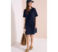 Midikleid CECIL, Damen, Gr. S (38), US-Größen, blau (universal blau), Web, 75% Baumwolle, 25% Modal, unifarben, comfort fit knielang, Rundhals, normaler Saum, Kleider Midikleid, knielang (19208213-S)