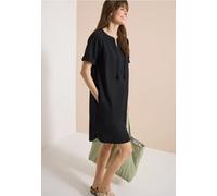 Midikleid CECIL, Damen, Gr. M (40), US-Größen, schwarz, Web, 75% Baumwolle, 25% Modal, unifarben, comfort fit knielang, Rundhals, normaler Saum, Kleider Midikleid, knielang (21612203-M) schwarz