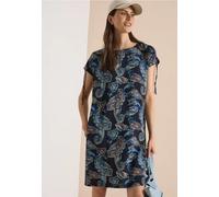 Sommerkleid CECIL, Damen, Gr. L (42), US-Größen, universal blau, Stoff, 100% Viskose, Paisley, normal kniefrei, U-Boot-Ausschnitt, abgesteppt, Kleider Sommerkleid, aus Viskose (87720119-L) universal b
