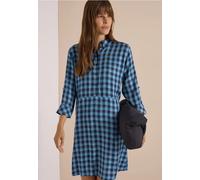 Sommerkleid CECIL, Damen, Gr. 3XL (48), US-Größen, blau (easy blau), Stoff, 100% Viskose, kariert, normal knieumspielend, V-Ausschnitt, Bündchen, Kleider Sommerkleid, aus Viskose (32932850-XXXL) easy