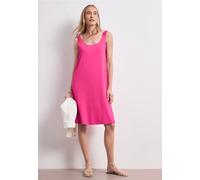 Sommerkleid STREET ONE, Damen, Gr. 42, EURO-Größen, magenta dream, Stoff, 95% Viskose, 5% Elasthan, unifarben, regular fit knielang, Rundhals, abgesteppt, Kleider Sommerkleid, aus Viskose (32587069-42