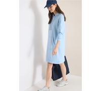 Sweatkleid CECIL, Damen, Gr. XXL (46), US-Größen, blau (fresh water blau), Sweatware, 100% Baumwolle, unifarben, comfort fit normal, ohne Ausschnitt, Bündchen, Kleider Sweatkleid, mit Kapuze (18353005